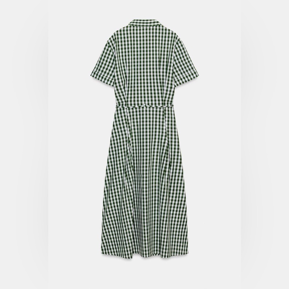 ZARA GINGHAM CHECK SHIRT DRESS ZW COLLECTION - Picture 5 of 9